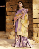 Gul Yaas – 3 Piece Lilac Tissue Gharara Set For Women