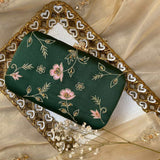 GREEN ZARDOZI CLUTCH – Elegance for Intimate Gatherings For Bridal/Wedding