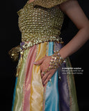 Multi-Color 3-Piece Crochet Tissue Lehenga – Iraah For Women