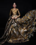 Bronze 3-Piece Patchwork Tissue Lehenga – Zayna For Women