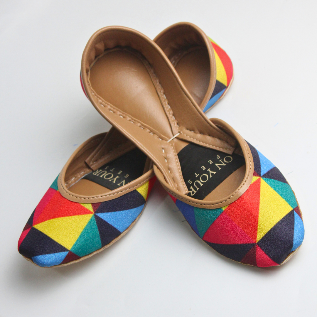 On Your Feets – Exclusive Silk Printed Khussa For Women