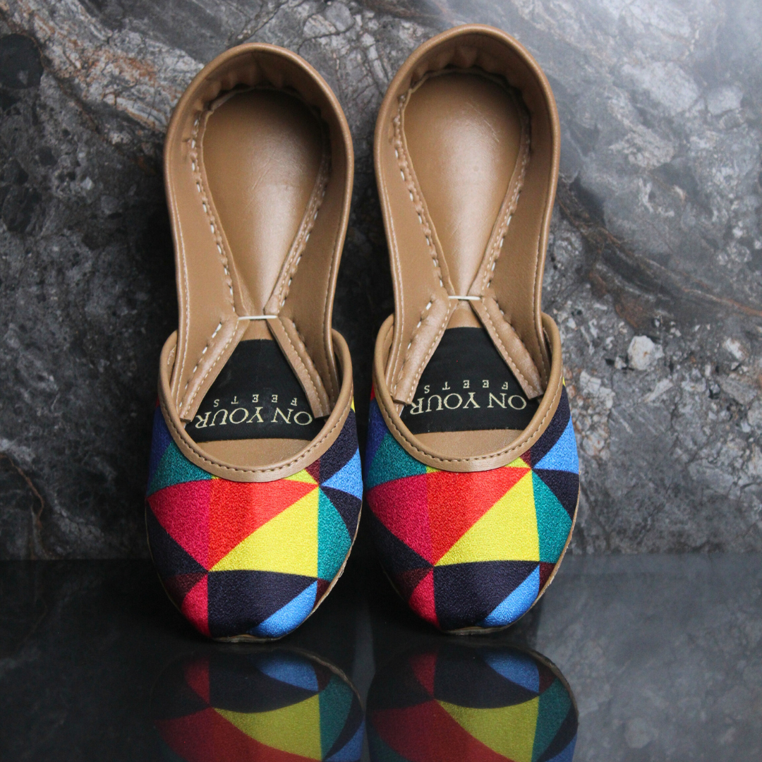 On Your Feets – Exclusive Silk Printed Khussa For Women