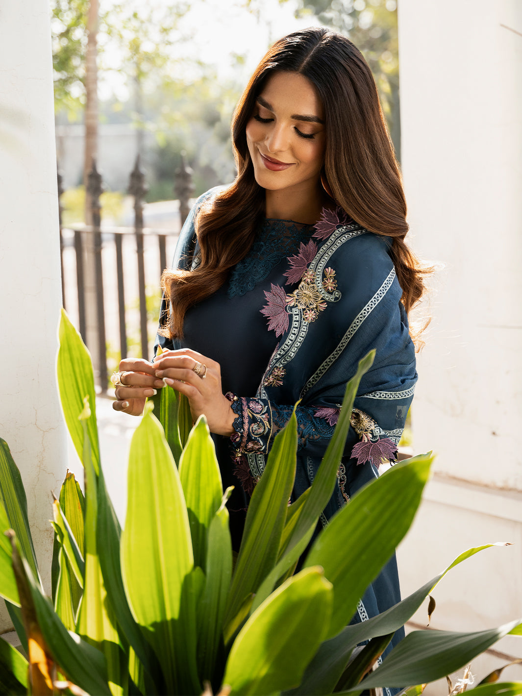 Raisa – Teal Blue Embroidered Eid Ensemble Unstitched Lawn Suit  For Women