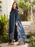 Raisa – Teal Blue Embroidered Eid Ensemble Unstitched Lawn Suit  For Women