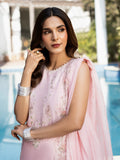Safa – Powder Pink Luxury Embroidered Ensemble Unstitched Lawn Suit  For Women