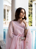 Safa – Powder Pink Luxury Embroidered Ensemble Unstitched Lawn Suit  For Women