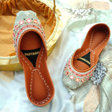 Anarkali Silver & Black Khussa For Women