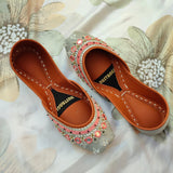 Anarkali Silver & Black Khussa For Women