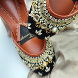 Anarkali Silver & Black Khussa For Women