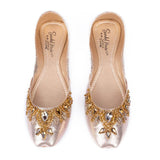 Bridal Multani Embroidered Women Khussa – Silver Pearls