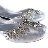 Bridal Multani Embroidered Women Khussa – Silver Pearls