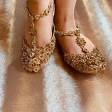 Bridal Anklet Women Khussa – Kundan on Lining