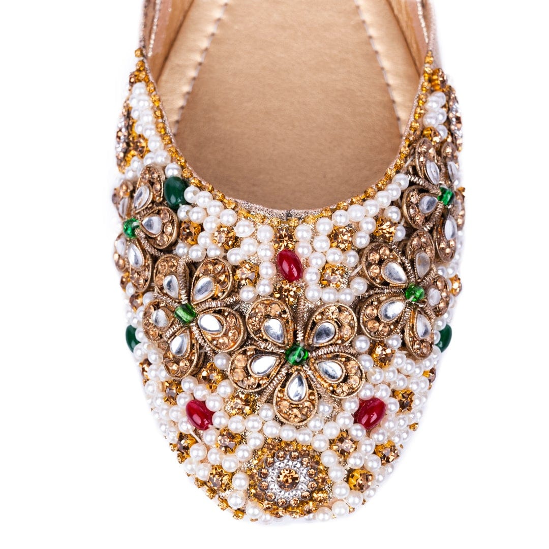 Multi-Color Pearl Embroidered Women Khussa
