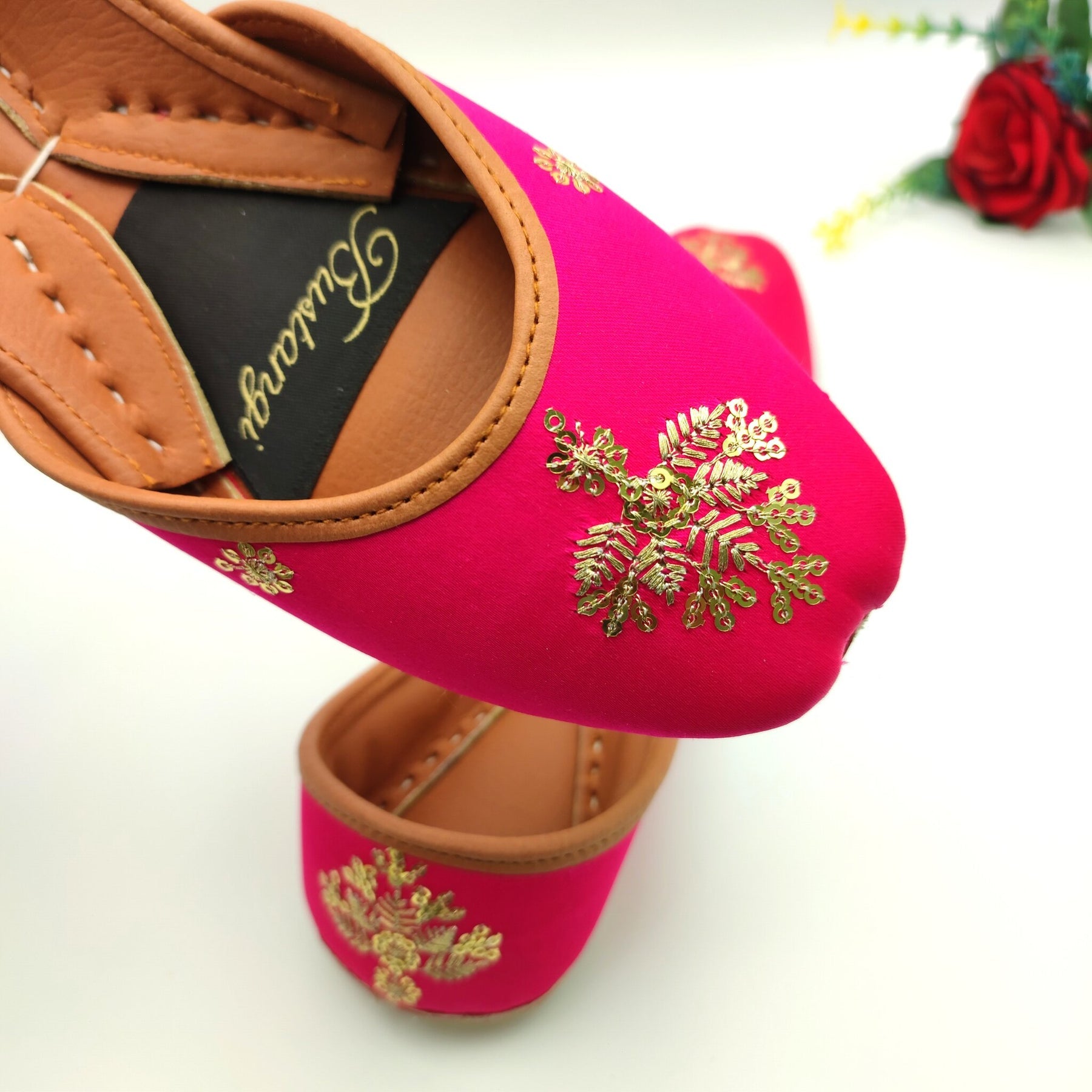Floral Embroidery Khussa For Women