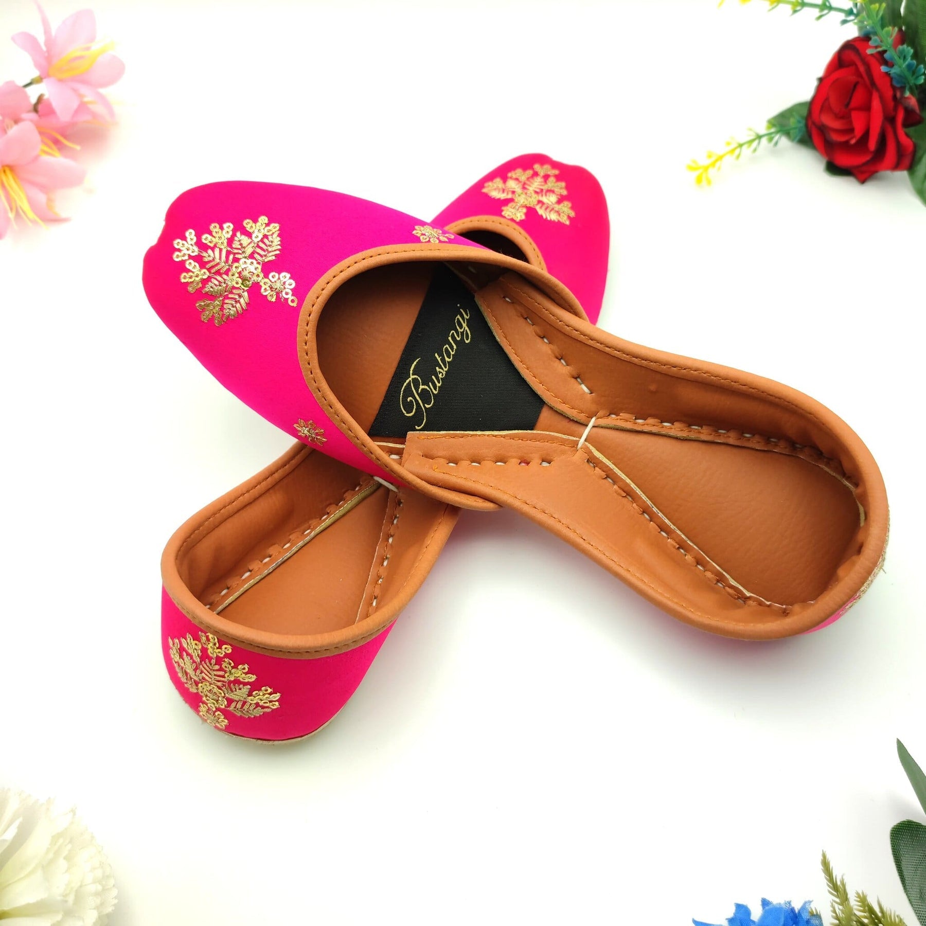 Floral Embroidery Khussa For Women