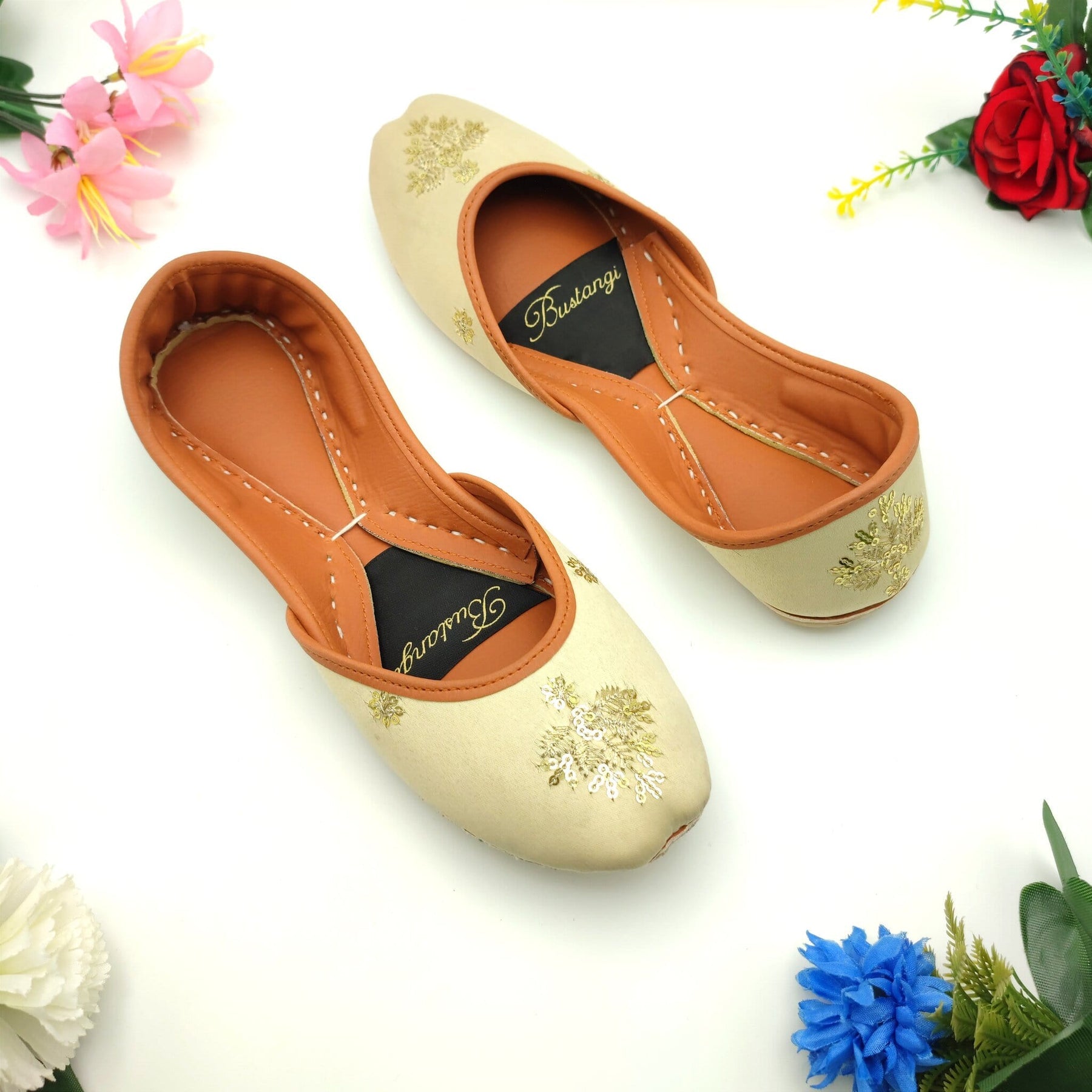 Floral Embroidery Khussa For Women