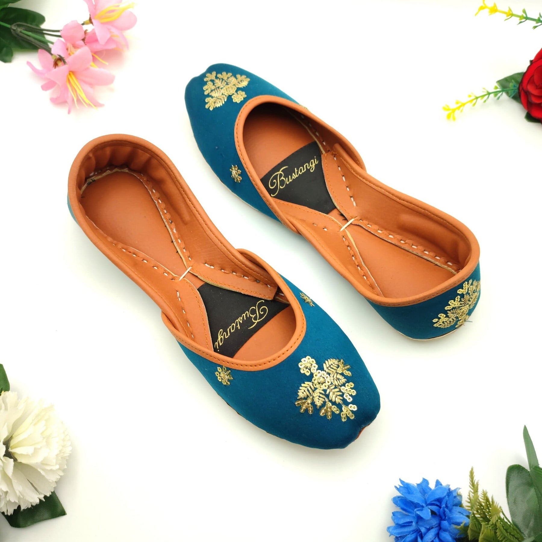 Floral Embroidery Khussa For Women