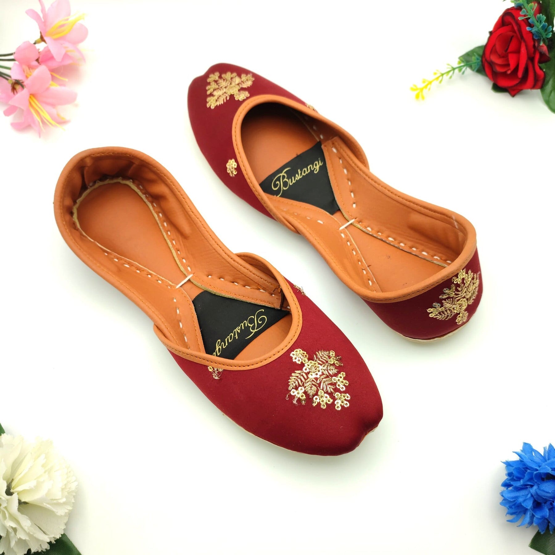 Floral Embroidery Khussa For Women
