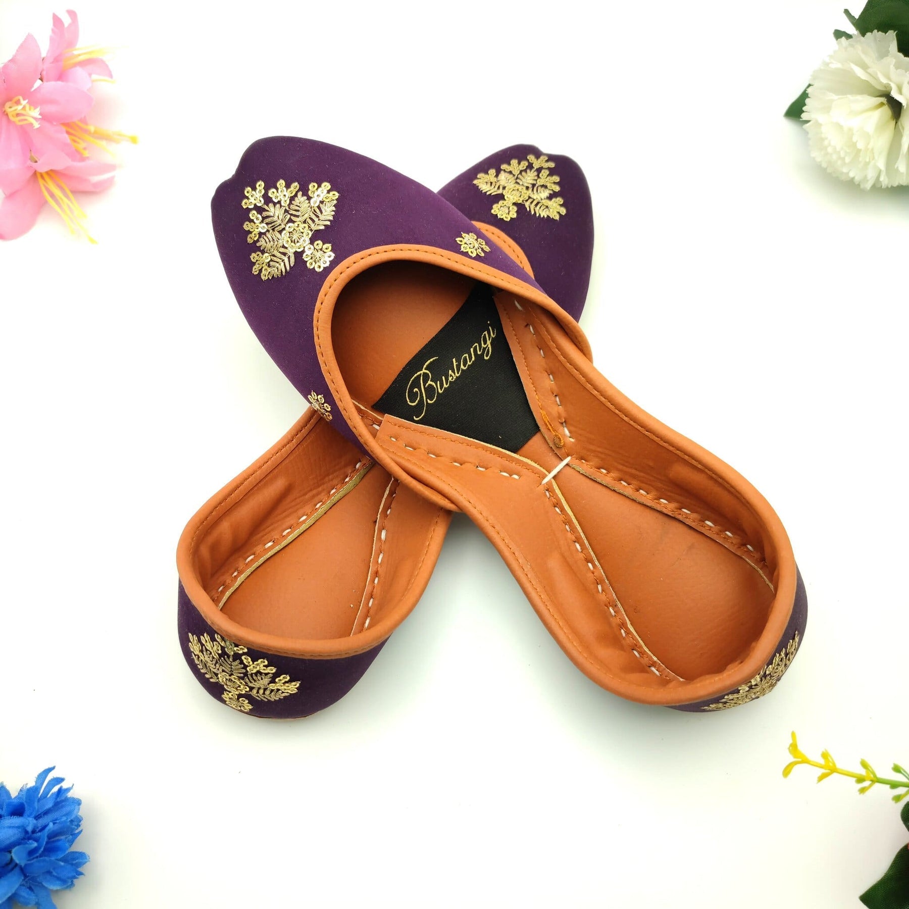 Floral Embroidery Khussa For Women