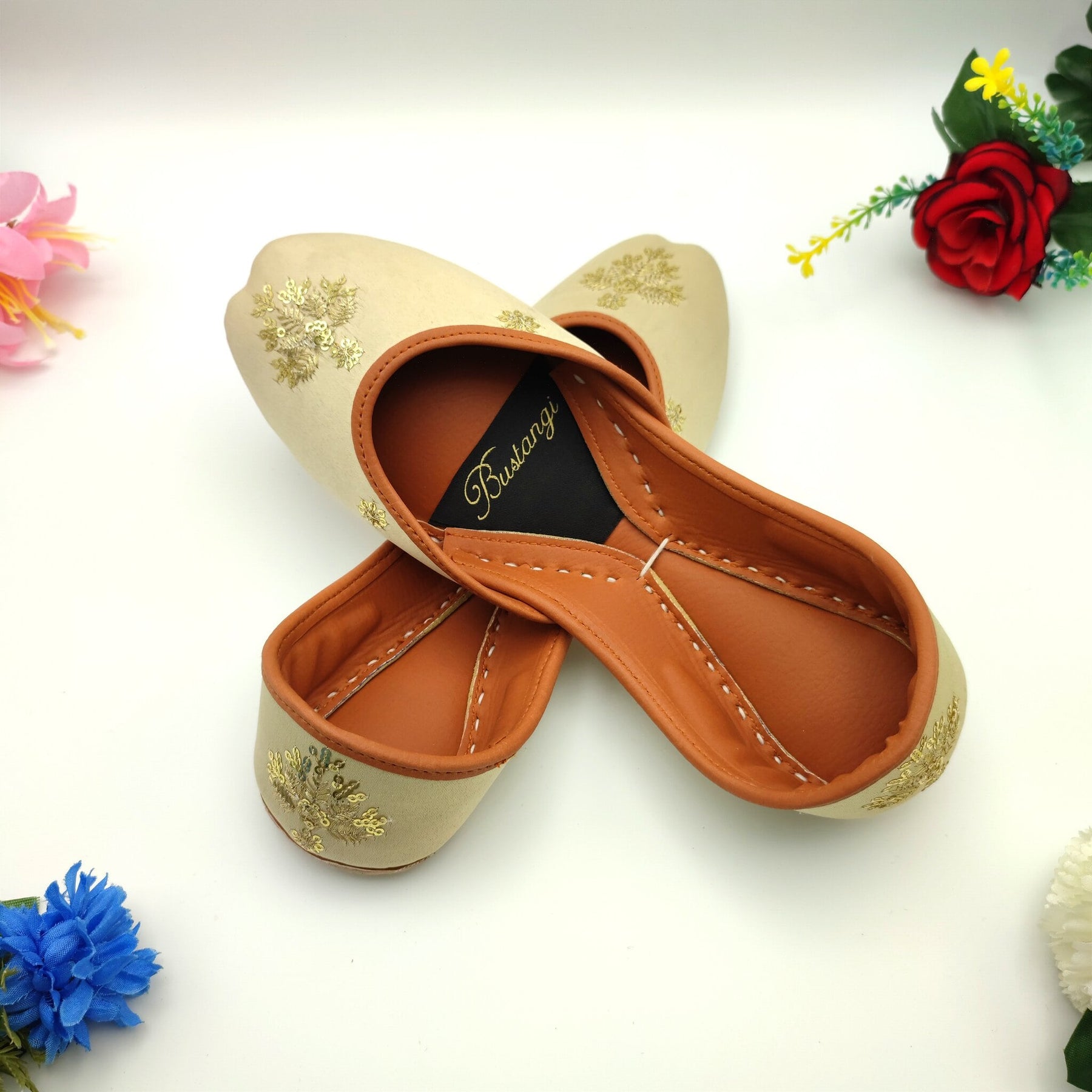 Floral Embroidery Khussa For Women