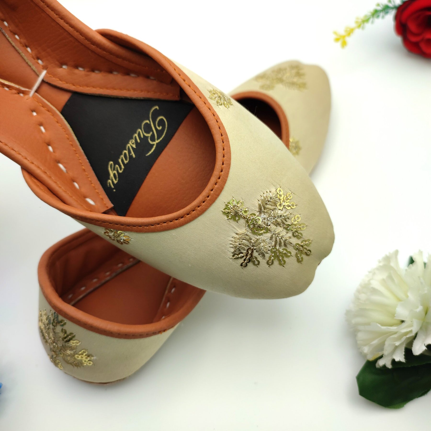 Floral Embroidery Khussa For Women