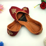 Floral Embroidery Khussa For Women