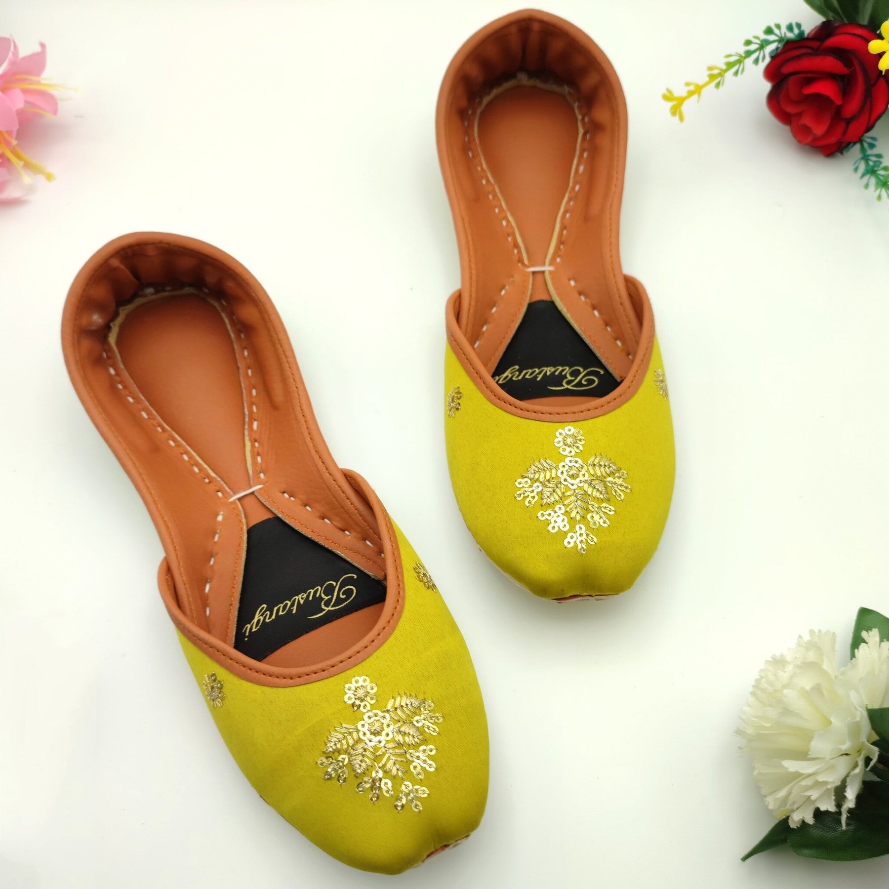 Floral Embroidery Khussa For Women