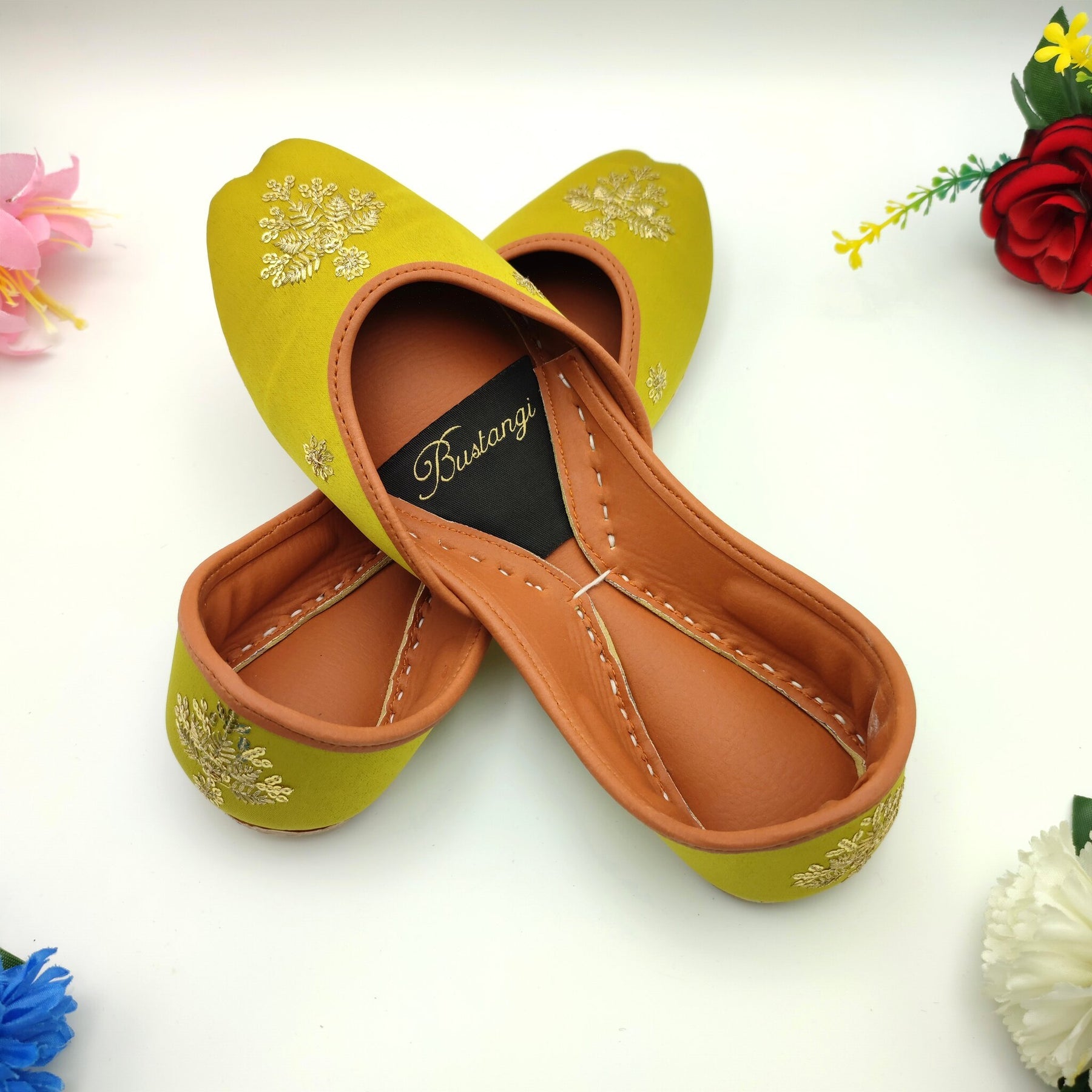 Floral Embroidery Khussa For Women