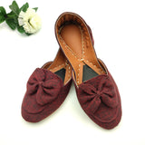 Bow Collection Olive, Brown, Black, Maroon, Blue & Camel Khussa For Women