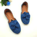 Bow Collection Olive, Brown, Black, Maroon, Blue & Camel Khussa For Women