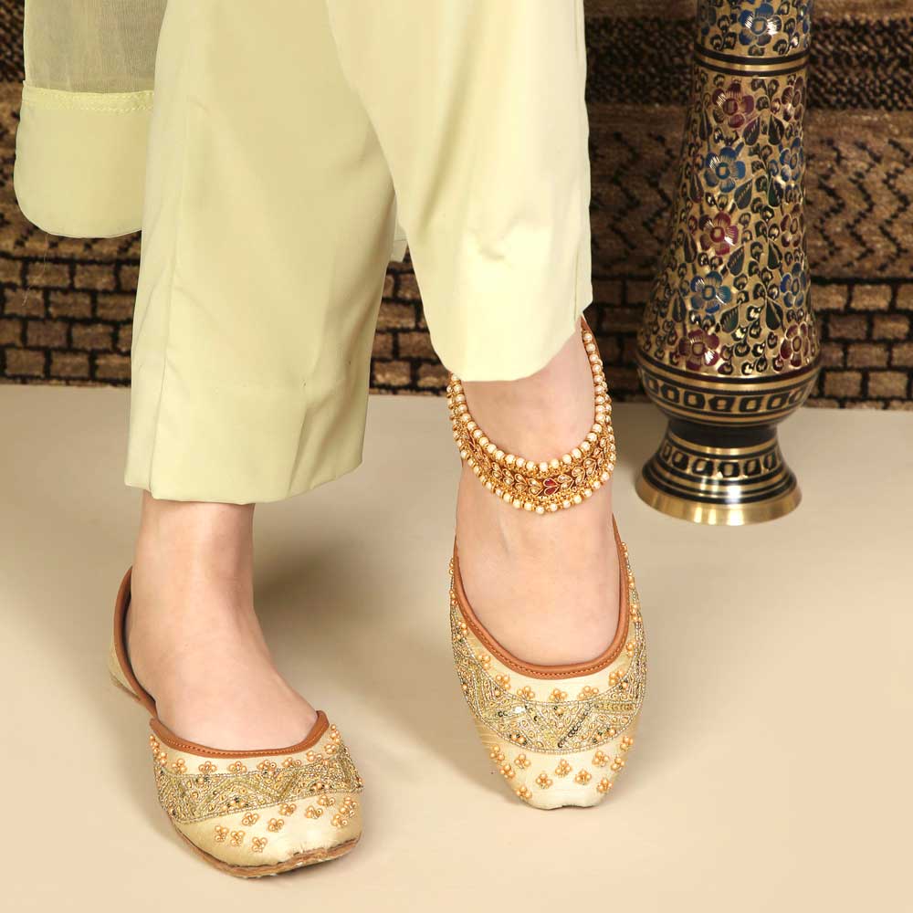 Adele Gold Khussa By Dazzle