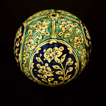 Traditional Multani Kashi Round Shape Camel Skin Lamp