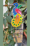 Peacock-Themed Truck Art Hand-Crafted Metal Wind Chime (Set of Two Pieces)