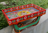 Red Floral Truck Art Chamakpatti Thaila Style Wooden Tray