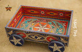 Orange & Blue Color Truck Art Chamakpatti Wheel Style Tray