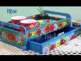 Blue Color Hand Painted Drawer Tray