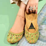 Royal Handcrafted Embroidered Leather Khussa For Women