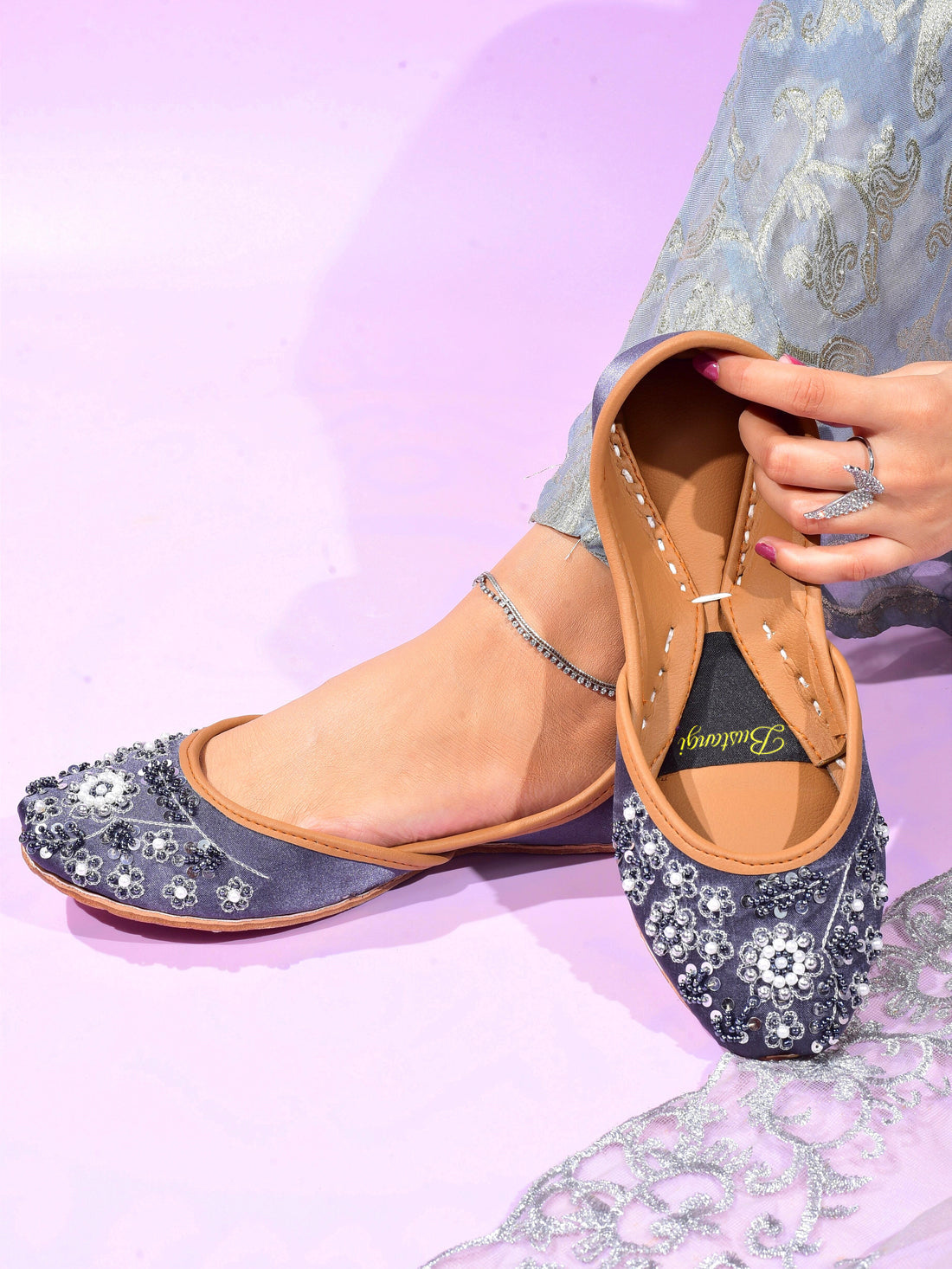 Luxury Handcrafted Embroidered Khussa For Women