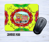 Yellow Color Truck & Quotes Theme Mousepad