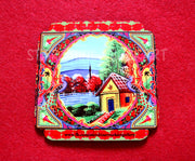 Scenery Theme Printed Wooden Tea Coaster (Set of Six Pieces)