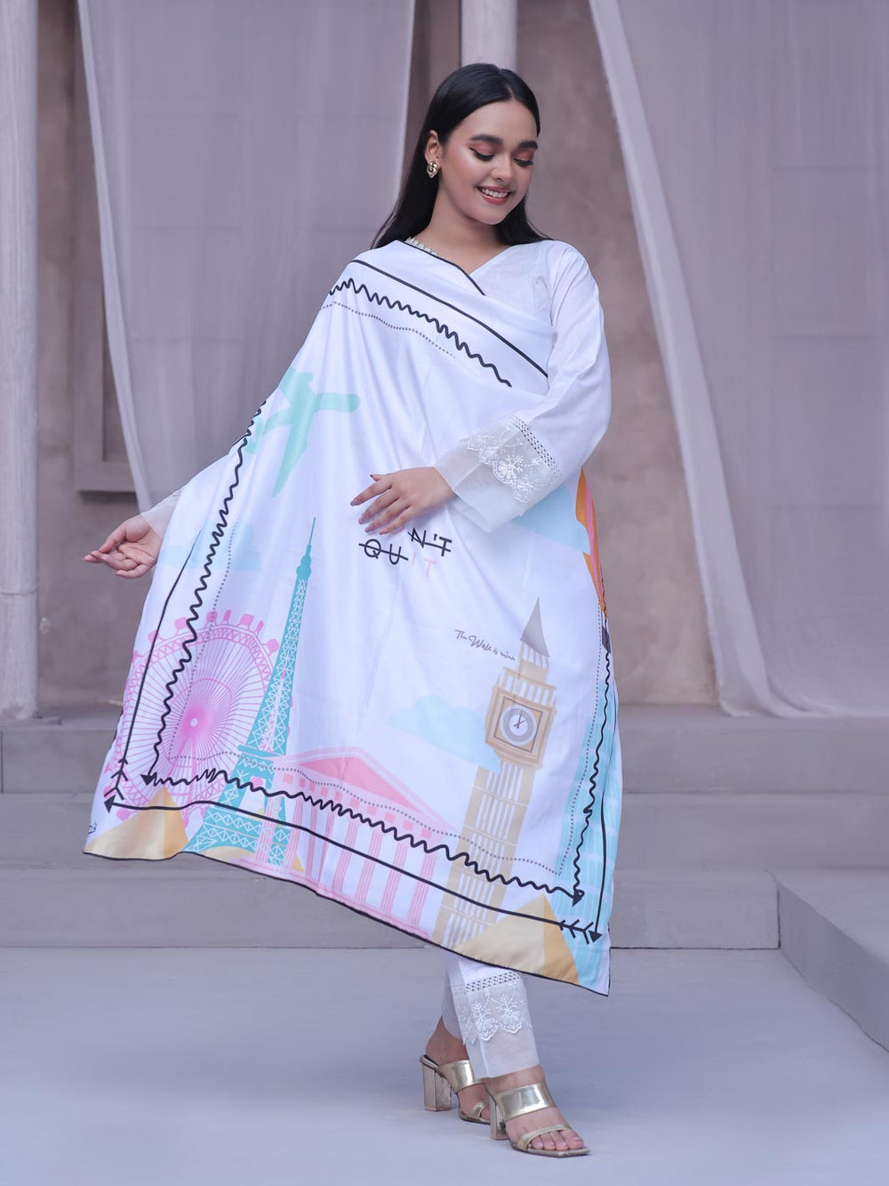 Zindagi Scarf | Luxurious Shamos Silk Elegance For Women