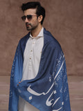 Ghalib Ki Khuwaish – Blue Calligraphed Stole For Men