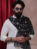 Black Calligraphed Stole for Men with Letter-Writing Kit For Men