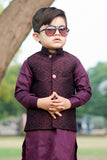 Maroon Kurta with Embroidered Waistcoat For Boys