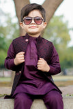 Maroon Kurta with Embroidered Waistcoat For Boys