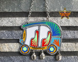 Multi Color Rickshaw Theme Metal Wall Hanging