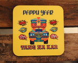 Pop Art Theme Printed Wooden Tea Coaster (Set of Six Pieces)