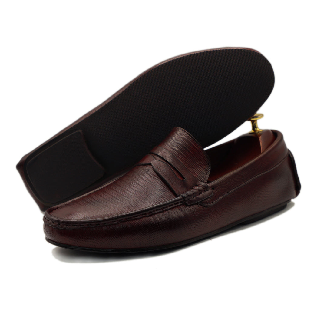 Brown Croz Leather Loafers For Men