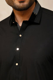 Matt Black Executive Shalwar Kameez – Bold & Sophisticated For Men