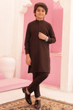 Cedar Brown Kurta and Trouser Set For Boys